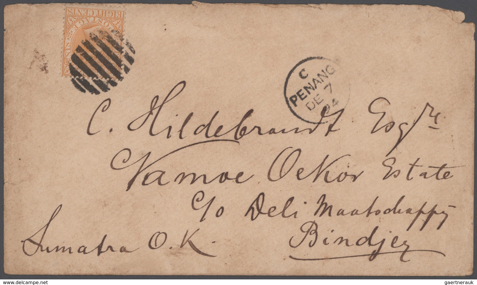Malaiische Staaten - Straits Settlements: 1891-95: 20 Covers Plus Resp. Contents Sent From Penang To - Straits Settlements