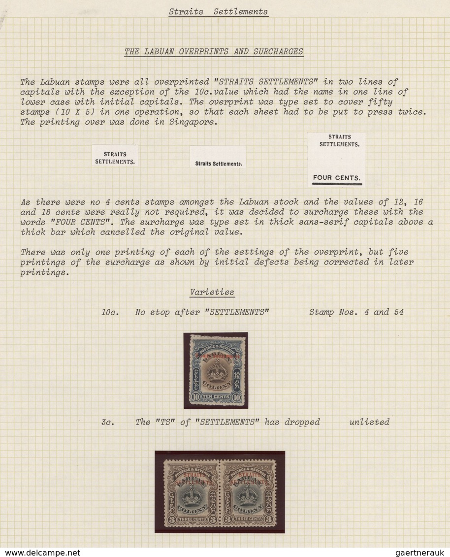 Malaiische Staaten - Straits Settlements: 1906/1907, Overprints On Labuan, Specialised Collection Of - Straits Settlements