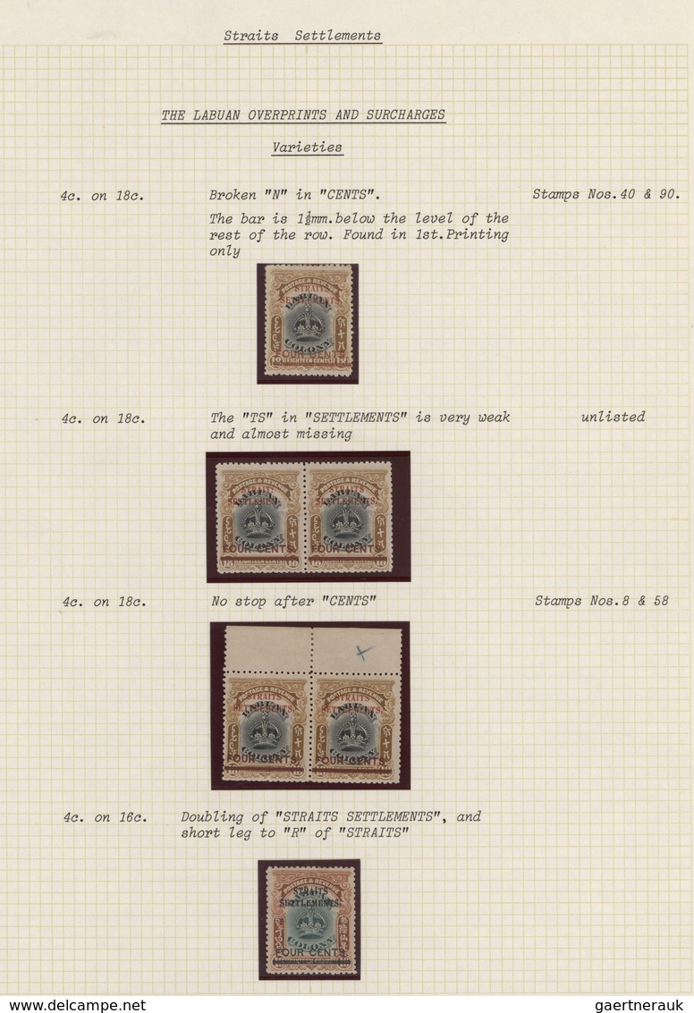 Malaiische Staaten - Straits Settlements: 1906/1907, Overprints On Labuan, Specialised Collection Of - Straits Settlements