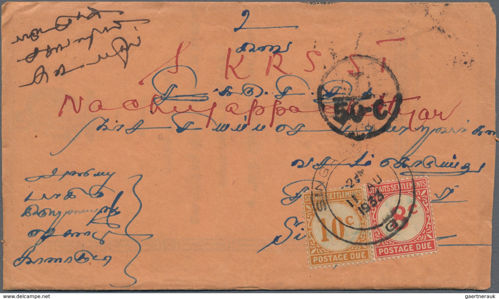 Malaiische Staaten - Straits Settlements - Portomarken: 1924-26 Postage Due: 15 Covers Bearing Diffe - Straits Settlements