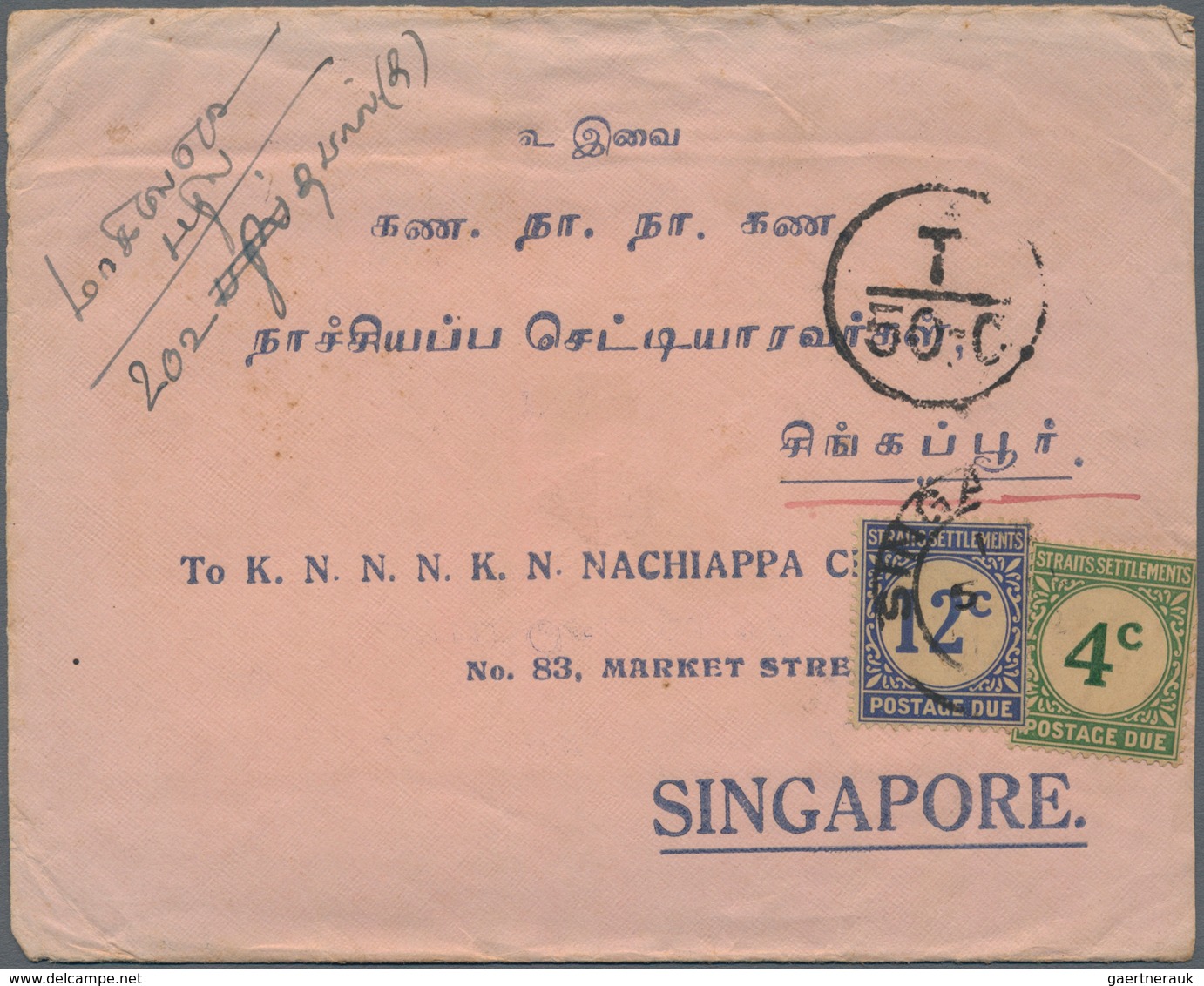 Malaiische Staaten - Straits Settlements - Portomarken: 1924-26 Postage Due: 15 Covers Bearing Diffe - Straits Settlements