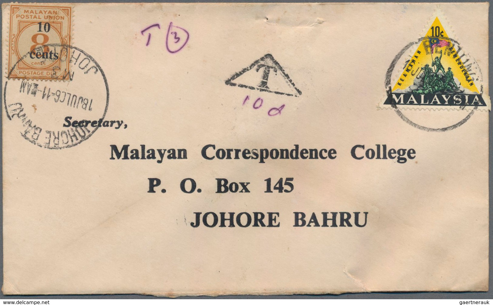Malaiischer Staatenbund - Portomarken: 1924-1960's POSTAGE DUE STAMPS: About 160 insufficiently fran