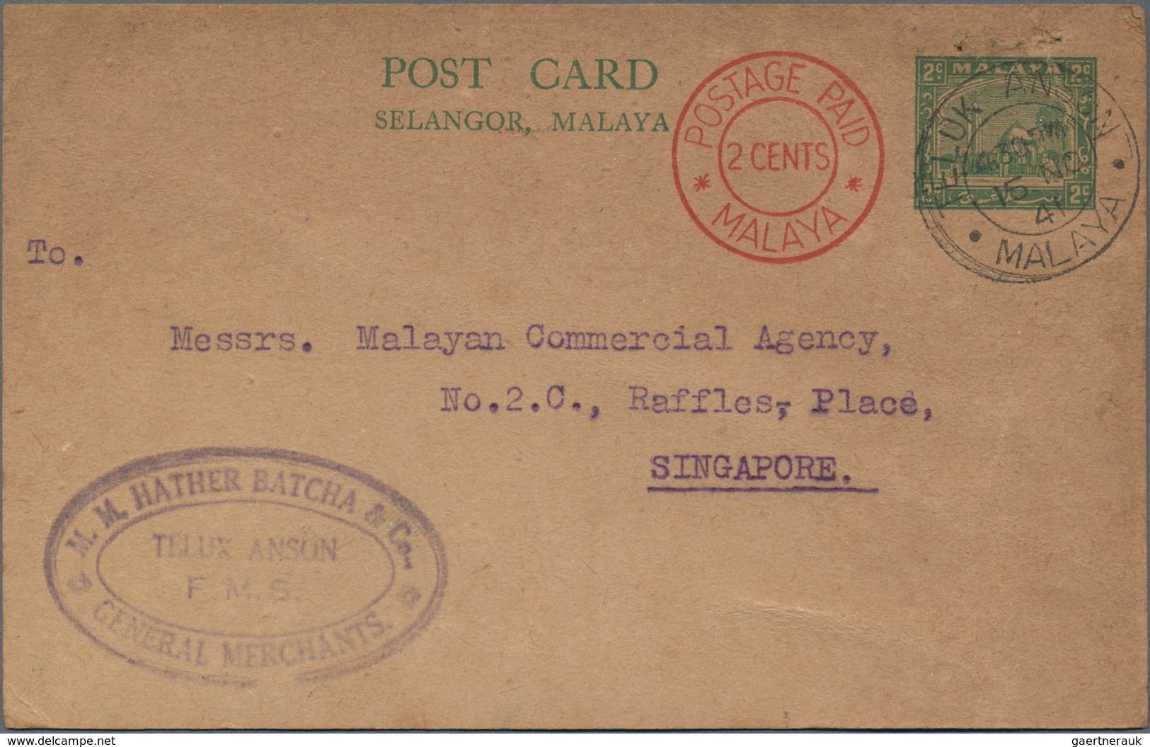 Malaiische Staaten: 1879-1950's POSTAL STATIONERY: Collection of 170 postal stationery items, ALL US