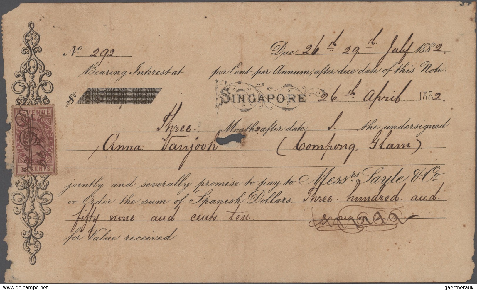 Malaiische Staaten: 1880's-1930's Ca.: Several Hundred Fiscal Documents In Three Big Boxes, Almost A - Federated Malay States