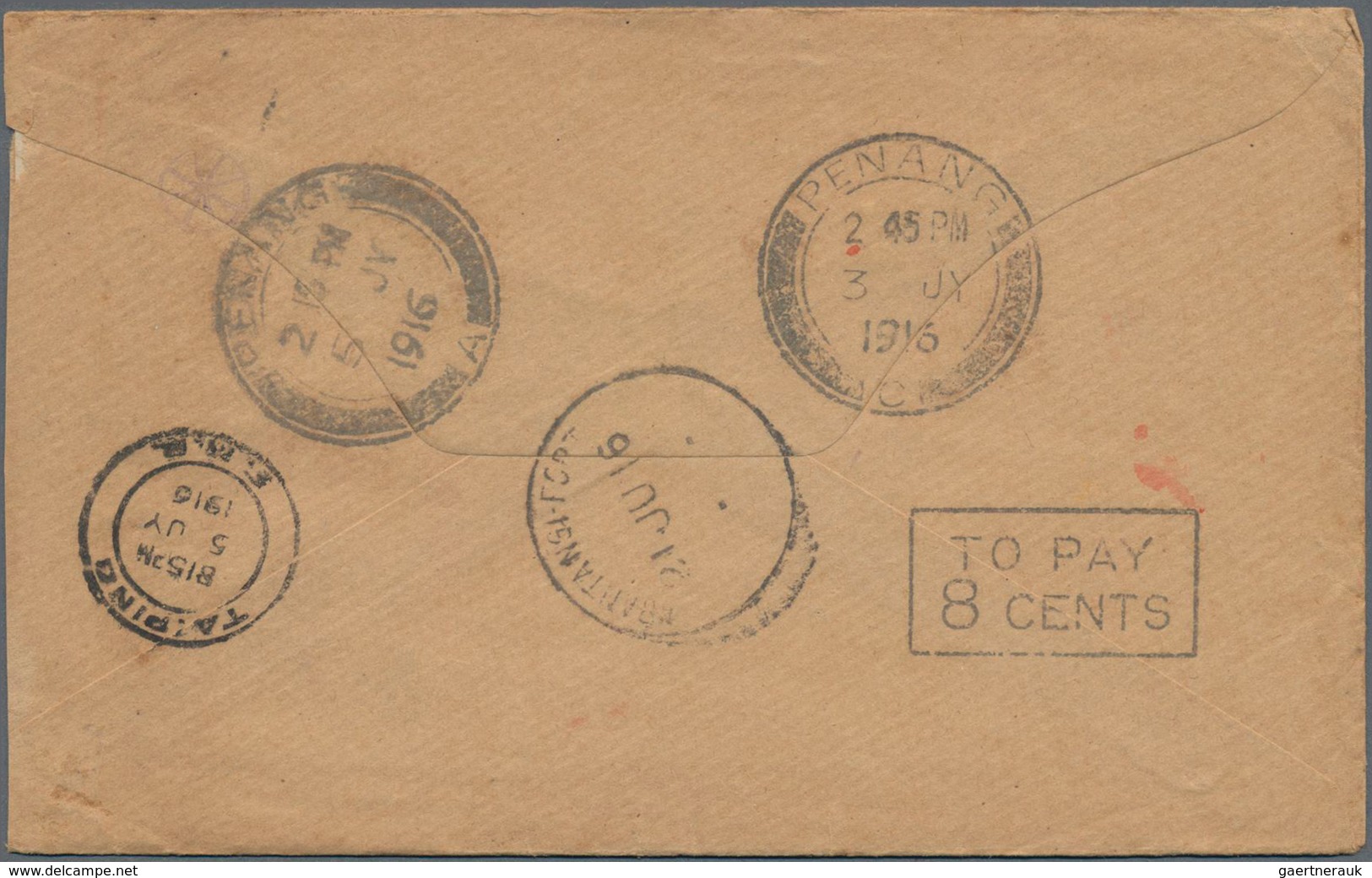 Malaiische Staaten: 1900's-1930's: Some more than 200 insufficiently franked covers and postal stati