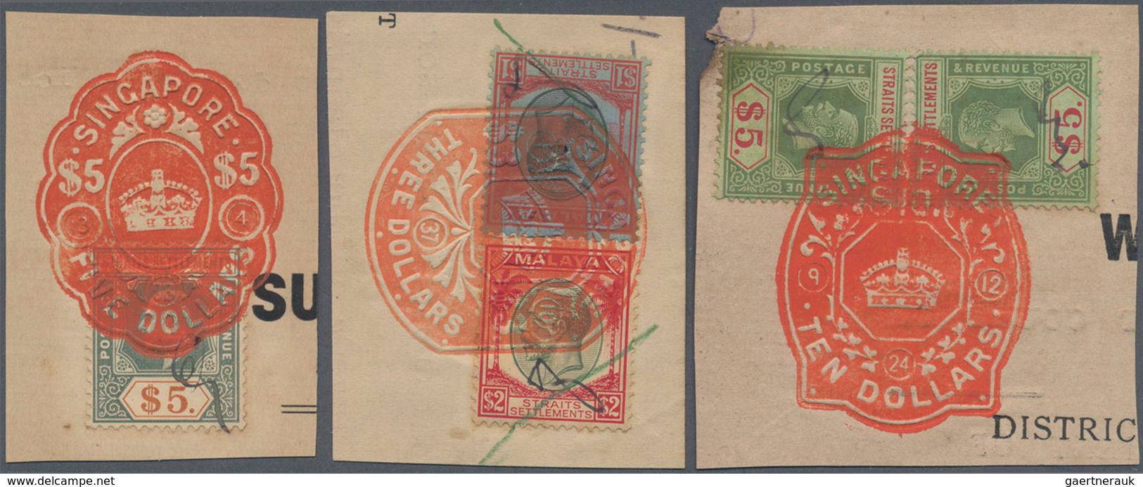 Malaiische Staaten: 1900's-1950's Ca.: About 200 Documents And Stampless Covers, Some With Straits S - Federated Malay States