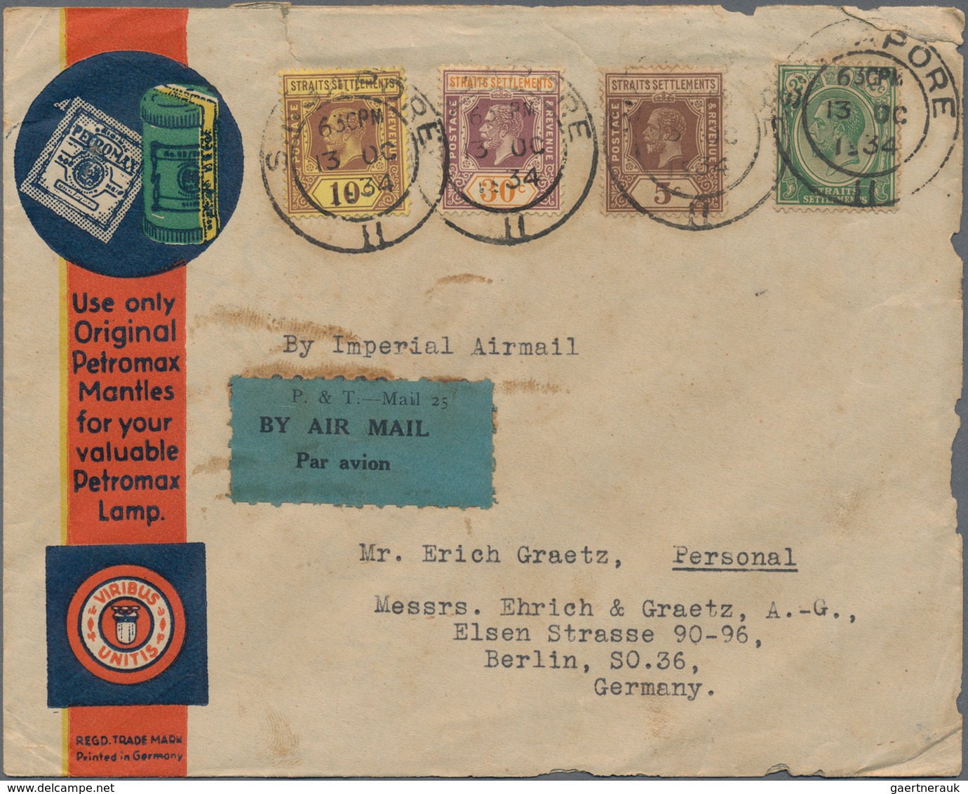 Malaiische Staaten: 1920's-1960's ADVERTISING: Collection Of 37 Illustrated Envelopes With Printings - Federated Malay States