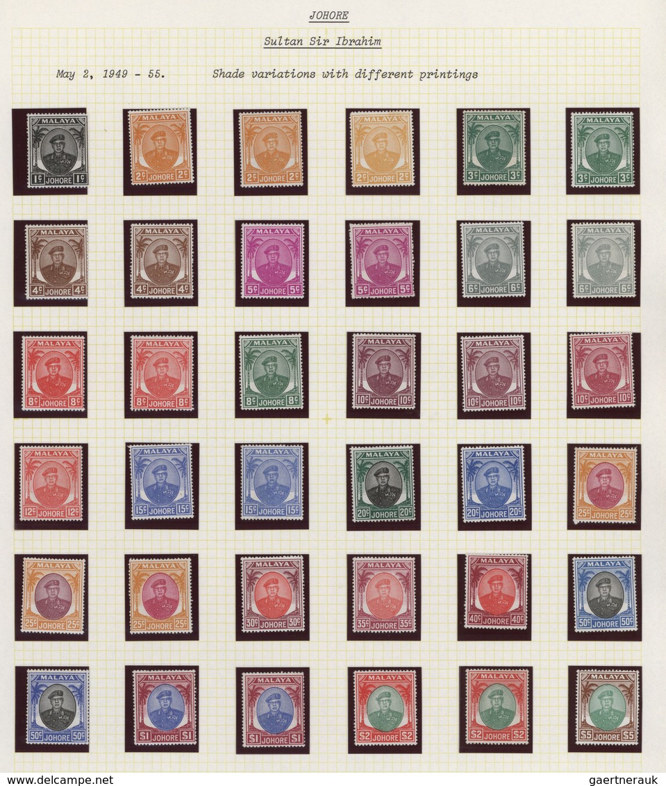 Malaiische Staaten - Johor: 1884/1980 (ca.), a splendid mint and used specialised collection on albu