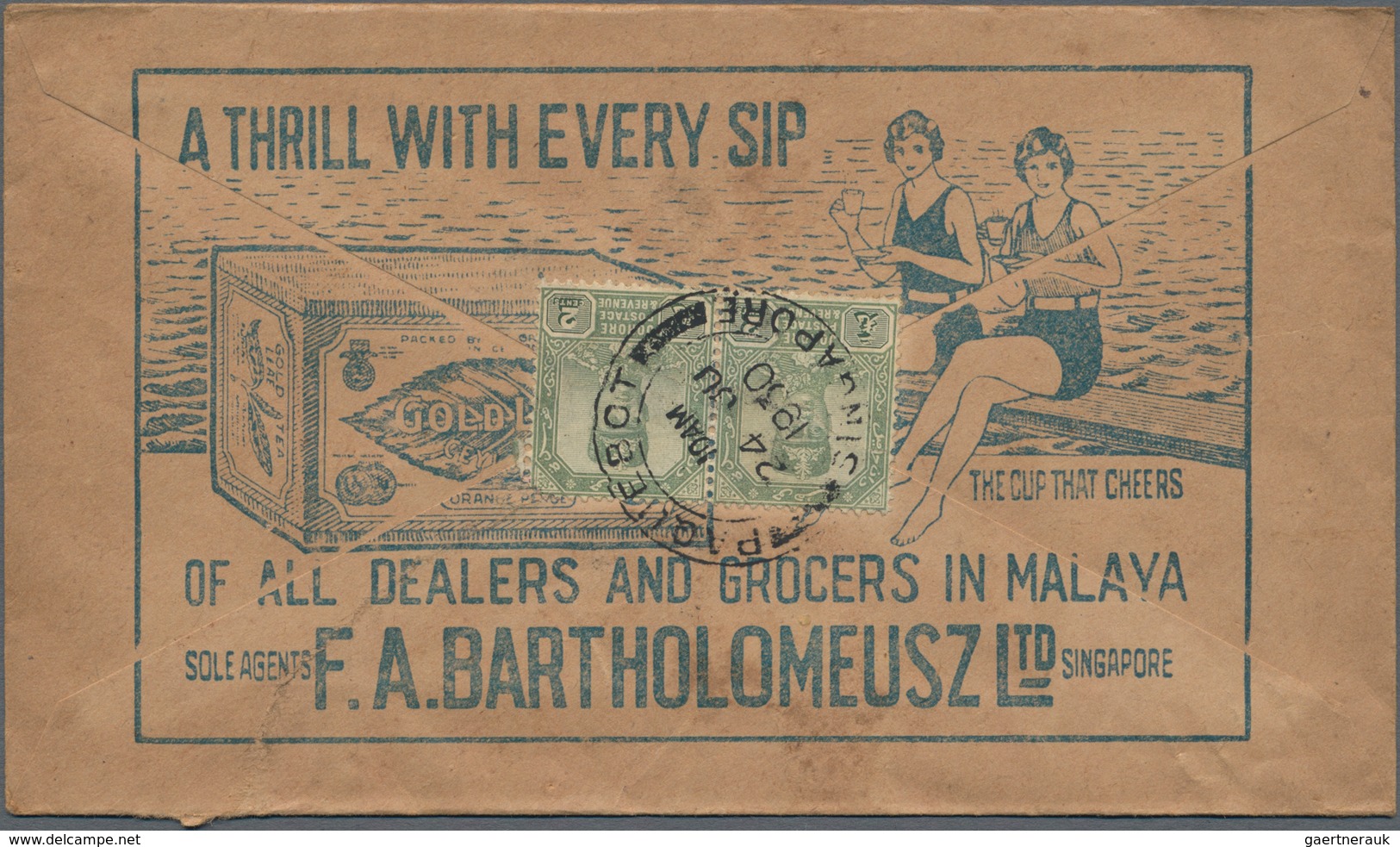 Malaiische Staaten - Johor: 1930's: Group Of 34 Covers Bearing Johore Adhesives Tied By "PAQUEBOT SI - Johore