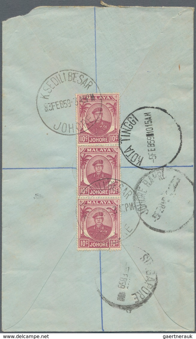 Malaiische Staaten - Johor: 1930's-60's Mostly: Collection Of 51 Covers From 51 Different Post Offic - Johore
