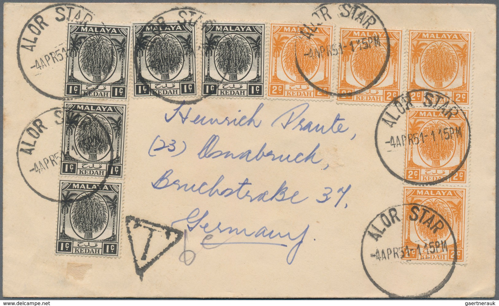 Malaiische Staaten - Kedah: 1919-1960: Small Collection Of 19 Covers From 19 Different Post Offices - Kedah