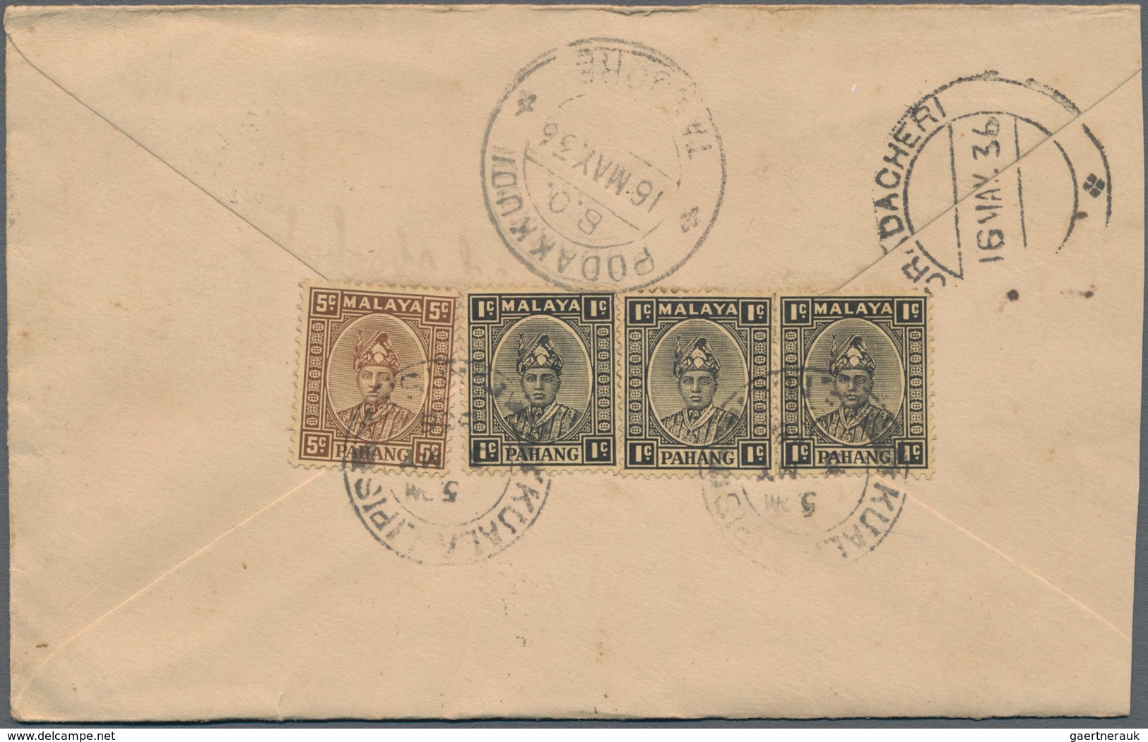 Malaiische Staaten - Pahang: 1920's-60's: 44 Covers From Various Post Offices In Pahang, With Regist - Pahang