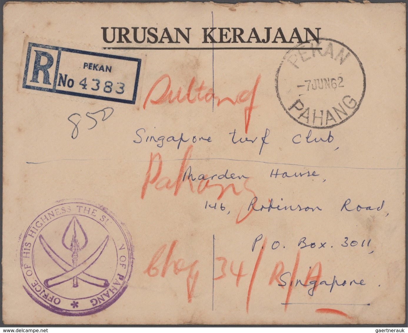 Malaiische Staaten - Pahang: 1930's-60's: Group Of 50 Covers From Various Pahang Post Offices As Ben - Pahang