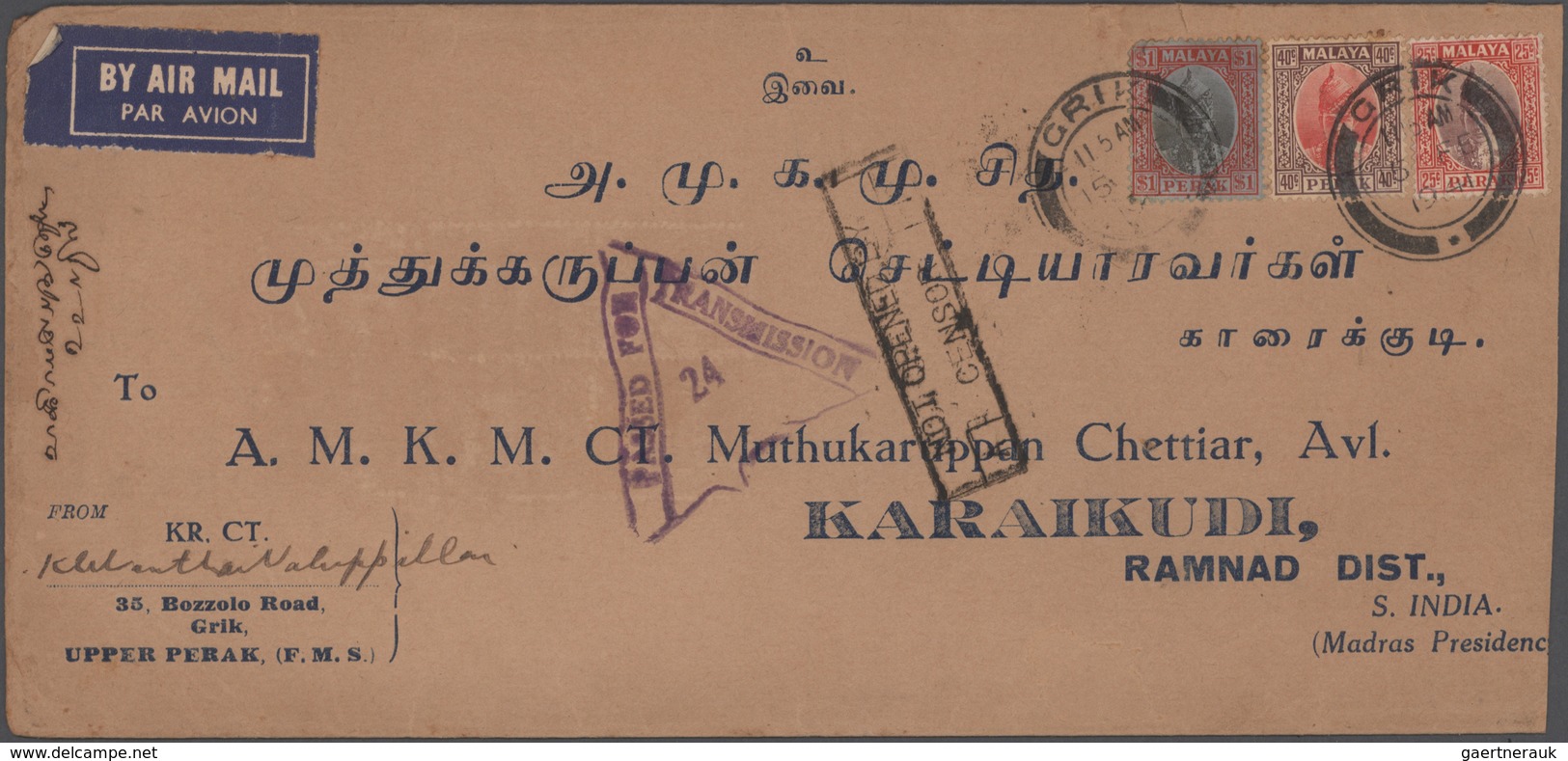 Malaiische Staaten - Perak: 1890's-1960's Ca.: Accumulation Of About 2500 Covers From Various Post O - Perak