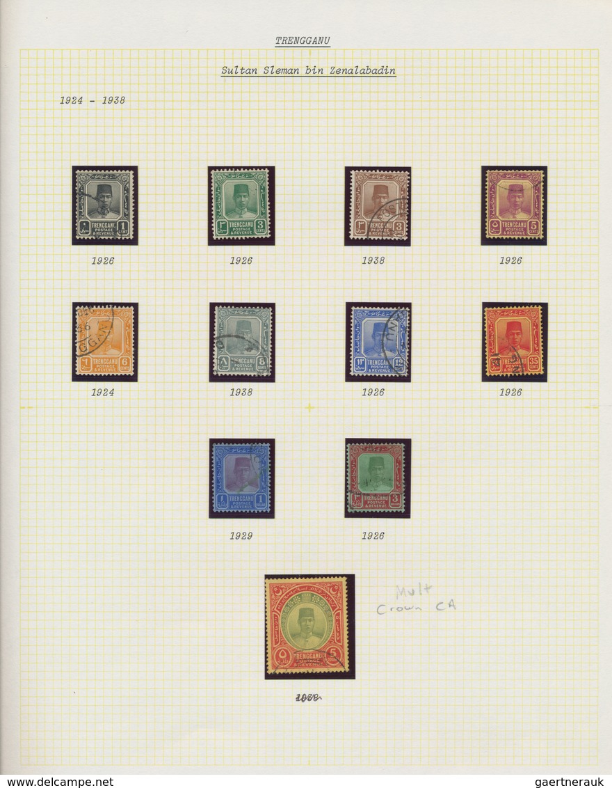 Malaiische Staaten - Trengganu: 1921/1941, Definitives "Sultan Suleiman", Specialised Mint And Used - Trengganu