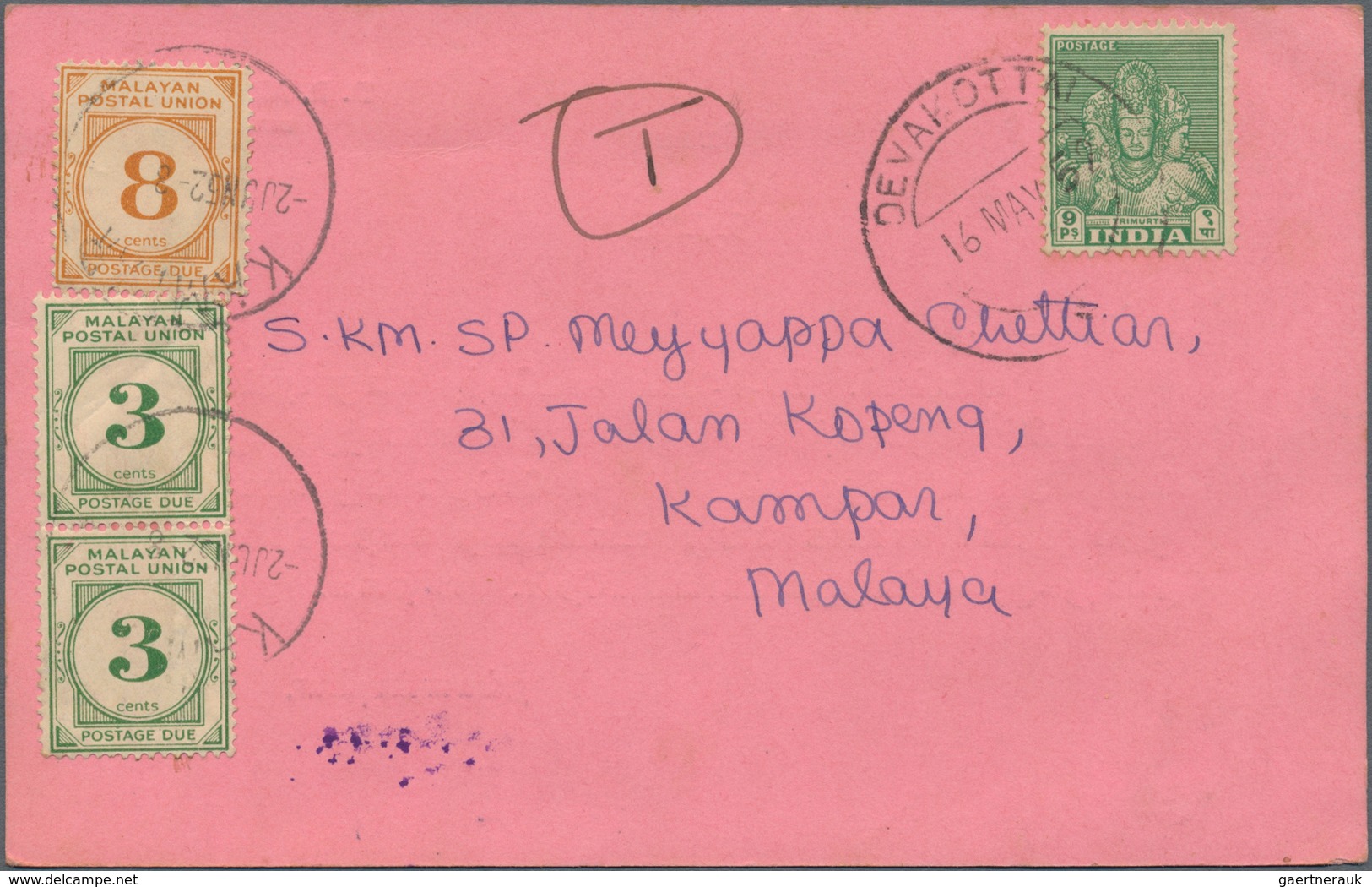 Malaysia - Portomarken: 1936-72 Postage Due: Groupe Of 21 Covers Bearing Different Singles Or Combin - Andere & Zonder Classificatie