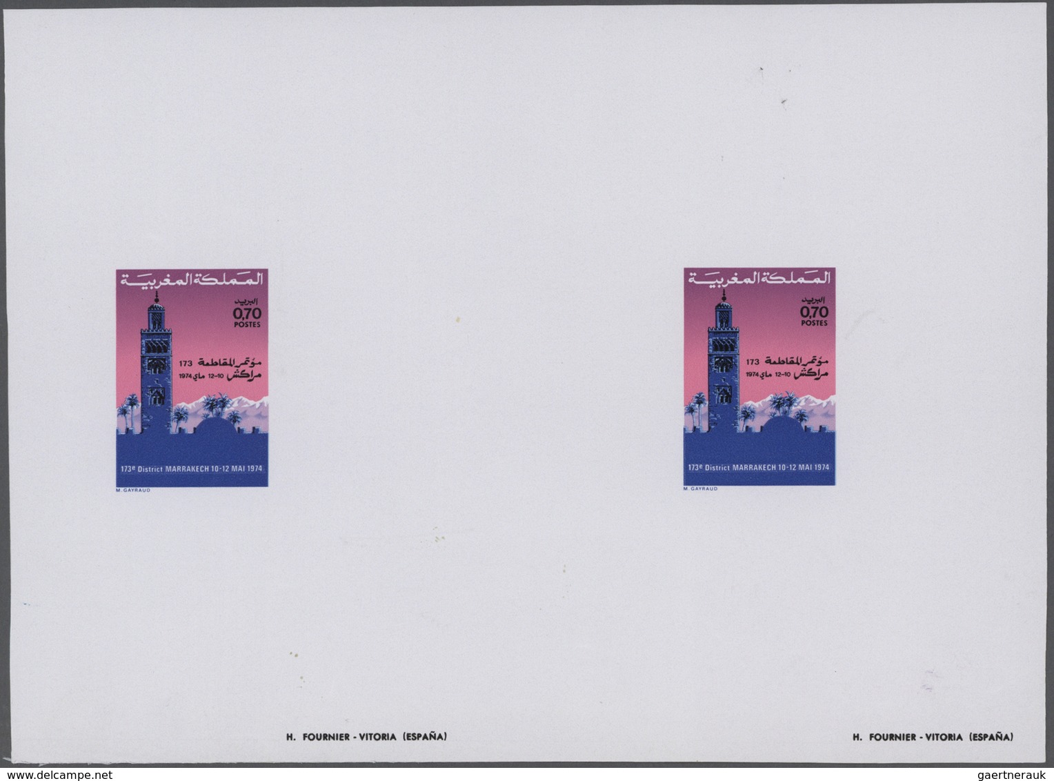 Marokko: 1973-1992: Large Assortment From The Printers Archives Of Artworks/drawings + Overlays (uni - Gebruikt
