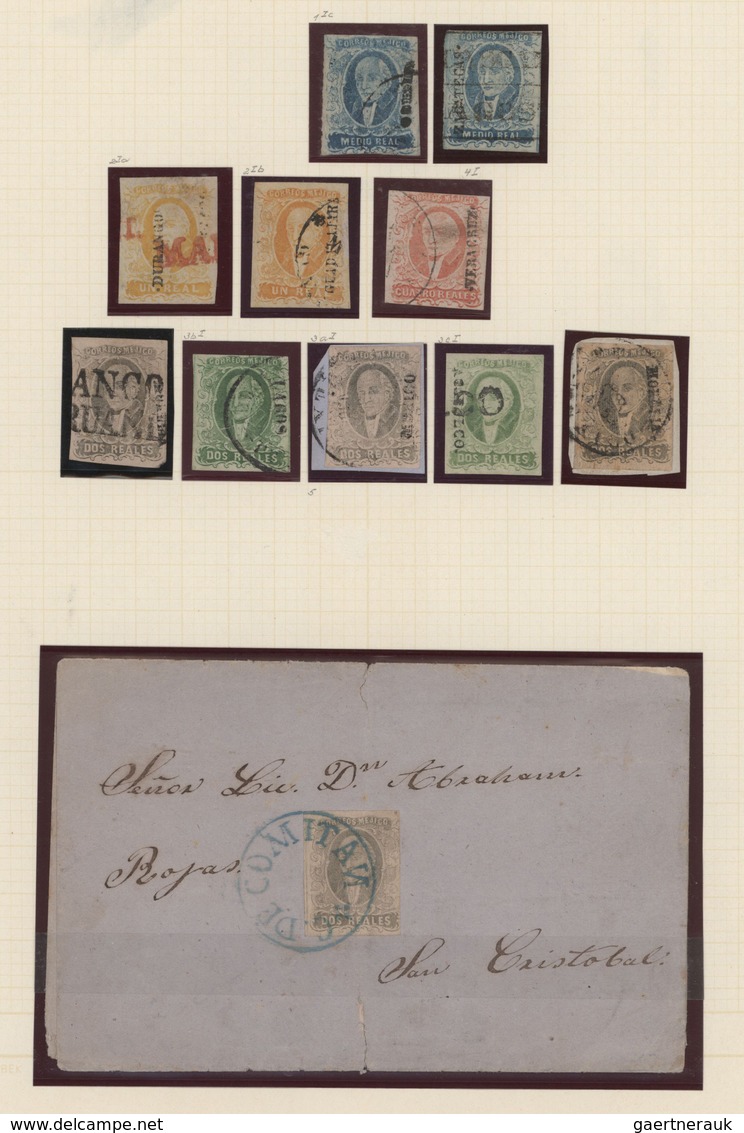 Mexiko: 1856/1900 (ca.), Used And Mint Collection On Album Pages, Comprising A Nice Range Of Hidalgo - Mexique