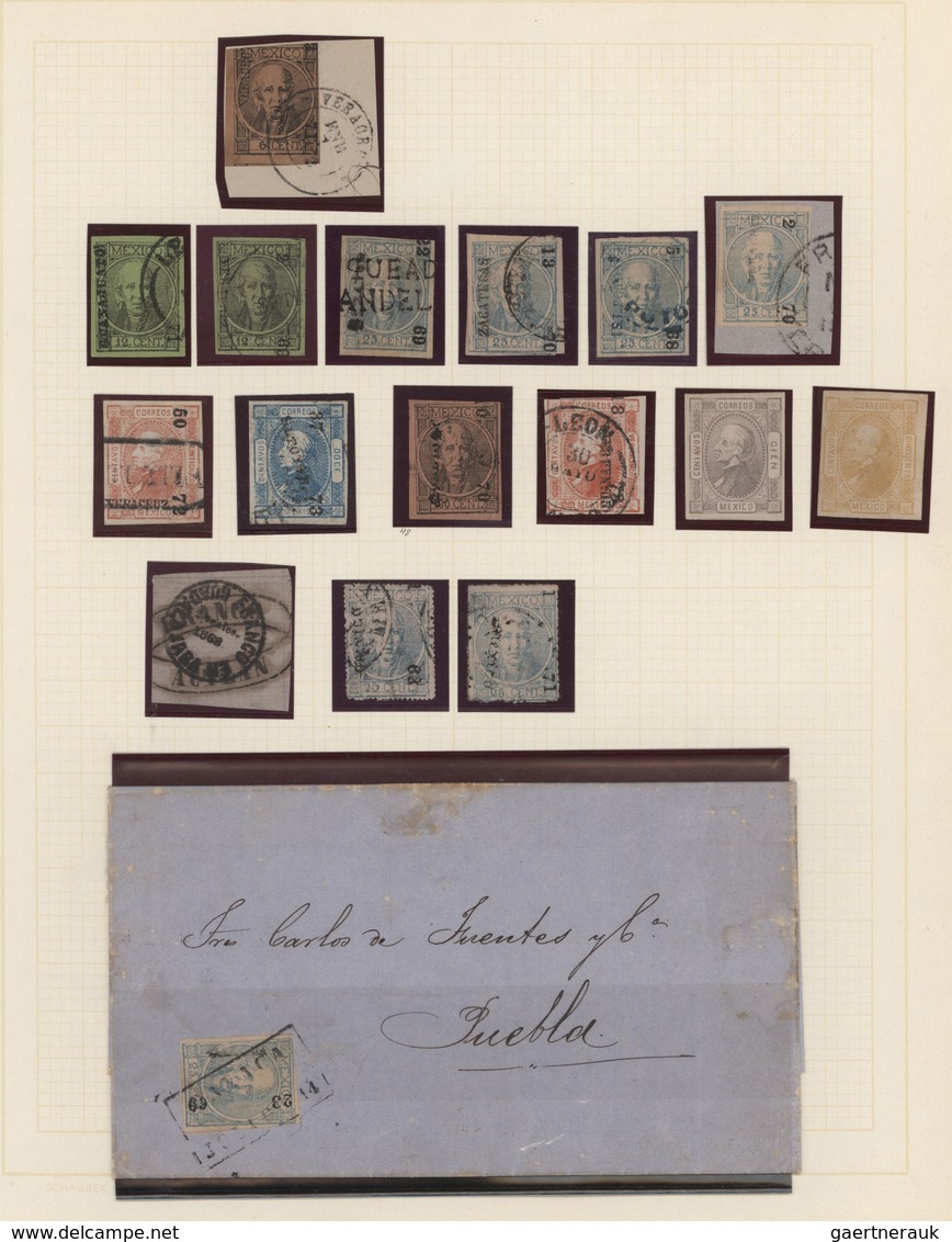 Mexiko: 1856/1900 (ca.), Used And Mint Collection On Album Pages, Comprising A Nice Range Of Hidalgo - Mexiko