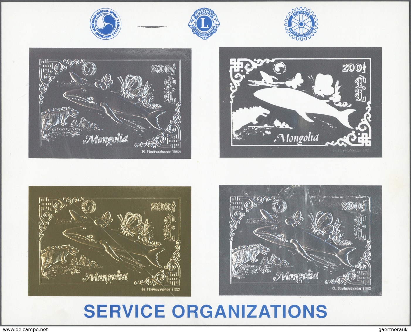 Mongolei: 1993, Specialised Collection In Album With Different GOLD And SILVER Issues Incl. Stamps ( - Mongolië