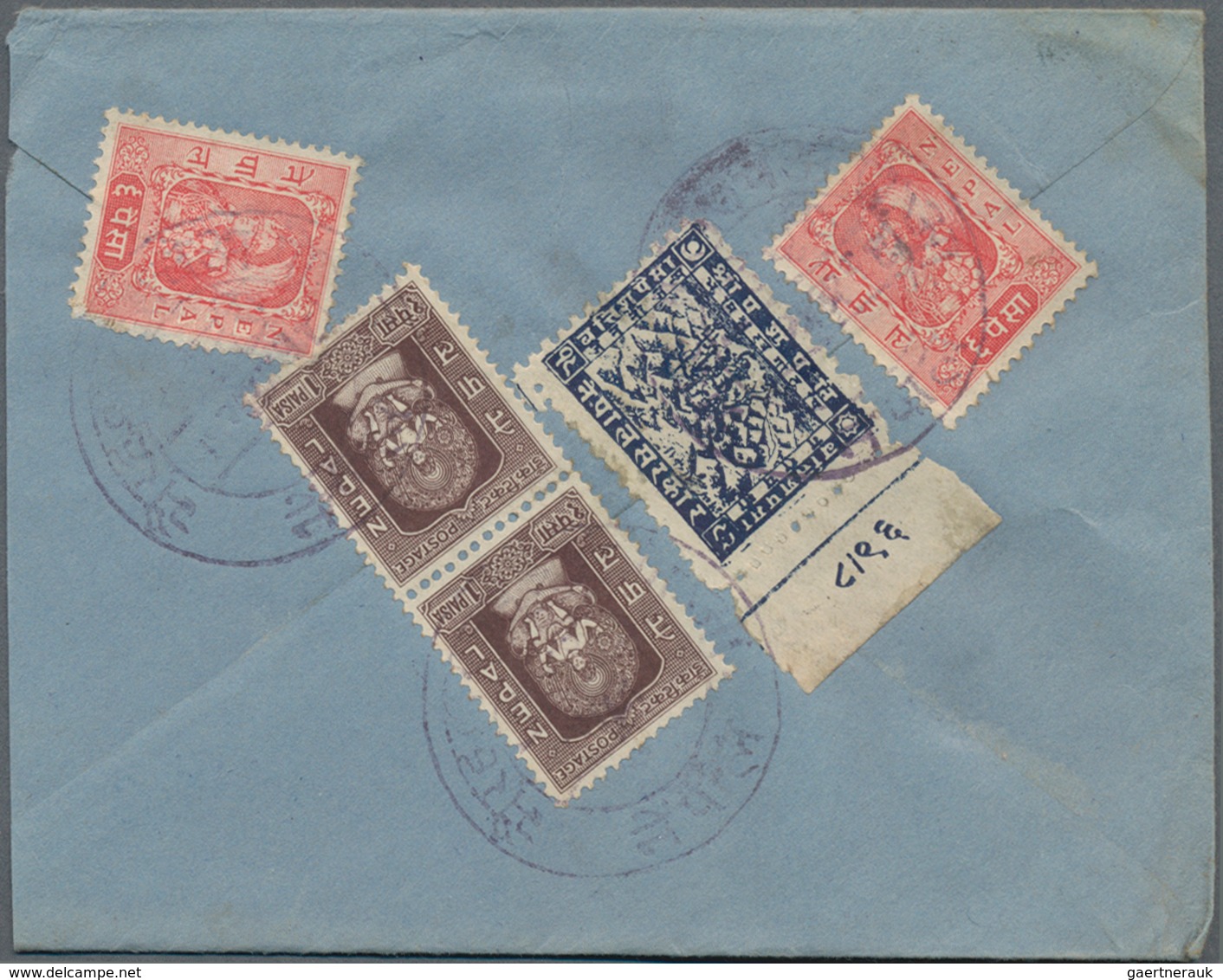 Nepal: 1899-1950's: More Than 60 Stamps Including 1899 ½a. Block Of 42 Used, Late Issues Of First De - Nepal