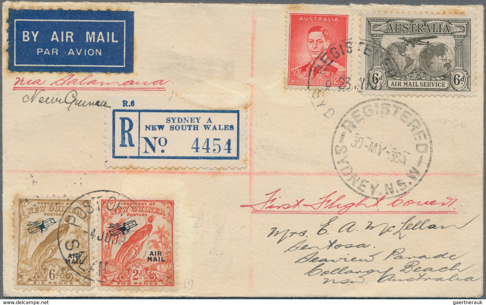 Neuguinea: 1930's AIRMAIL: Ten Covers Including First Flights, Registered Mail And FDC's, With Vario - Papua-Neuguinea