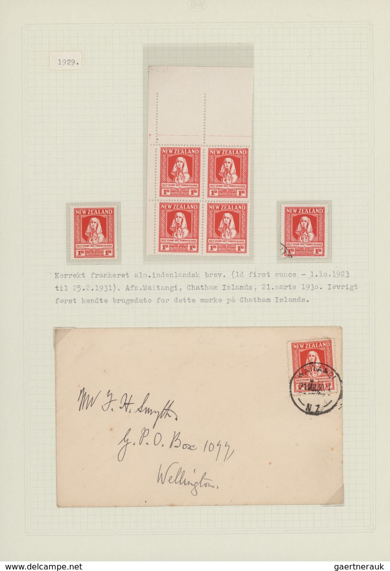 Neuseeland: 1929/1983, HEALTH STAMPS, Award-winning Deeply Specialised Exhibit Collection In Eight V - Lettres & Documents