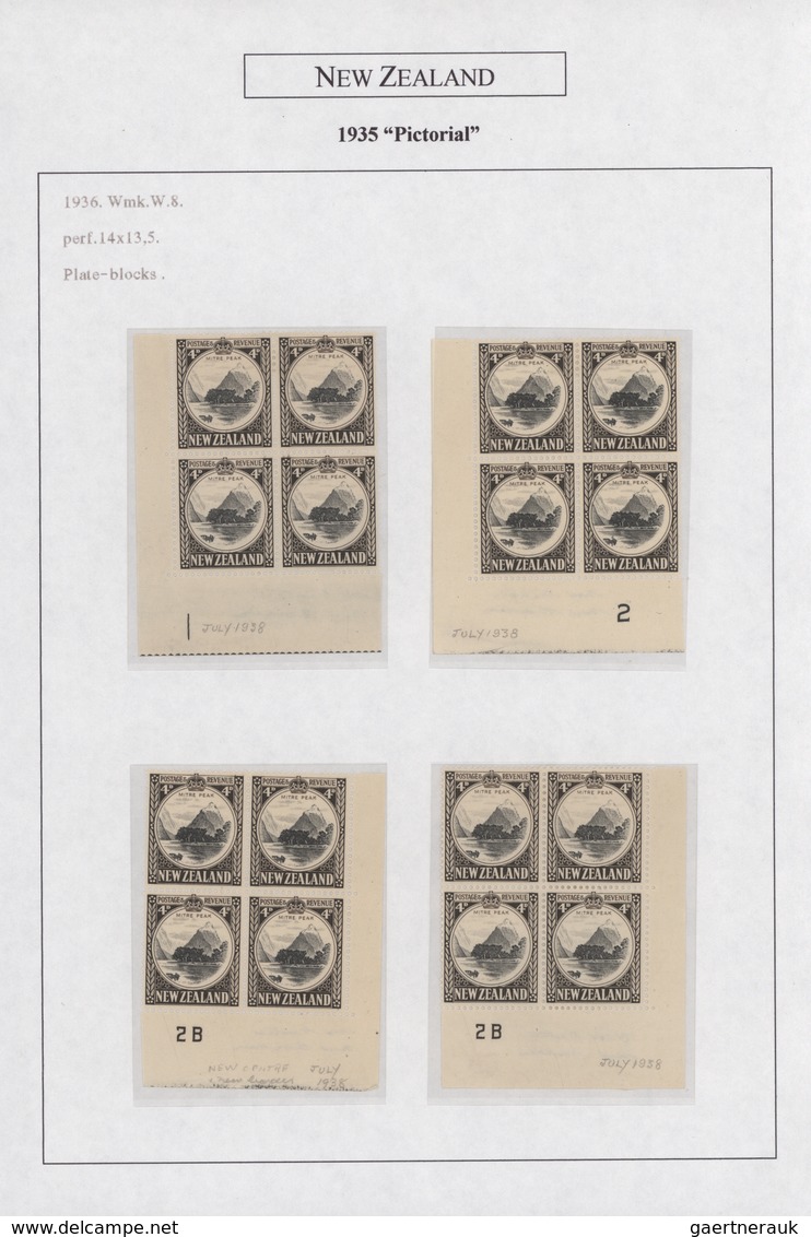 Neuseeland: 1935/1943 (ca.), DEFINITIVE ISSUE "PICTORIALS", Award-winning Deeply Specialised Exhibit - Lettres & Documents