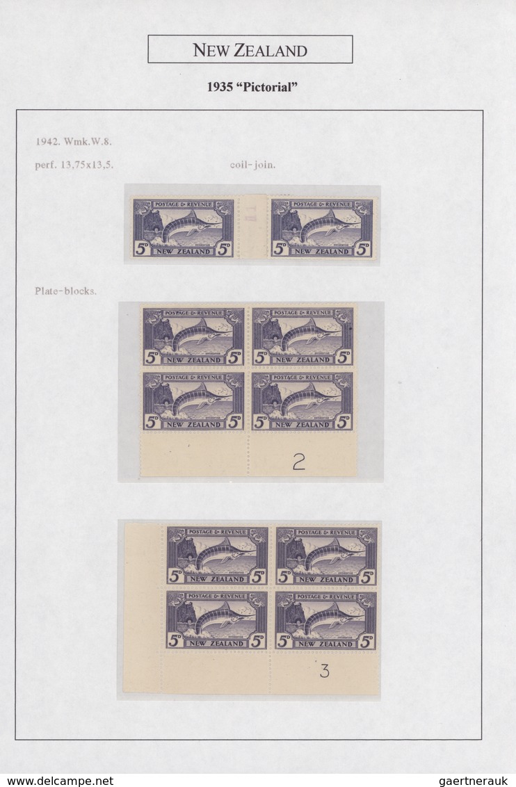 Neuseeland: 1935/1943 (ca.), DEFINITIVE ISSUE "PICTORIALS", Award-winning Deeply Specialised Exhibit - Cartas & Documentos