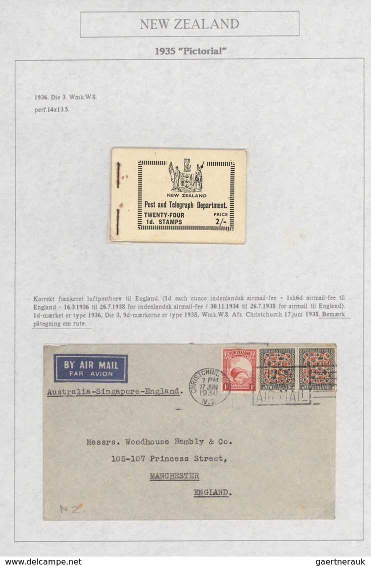 Neuseeland: 1935/1943 (ca.), DEFINITIVE ISSUE "PICTORIALS", Award-winning Deeply Specialised Exhibit - Cartas & Documentos