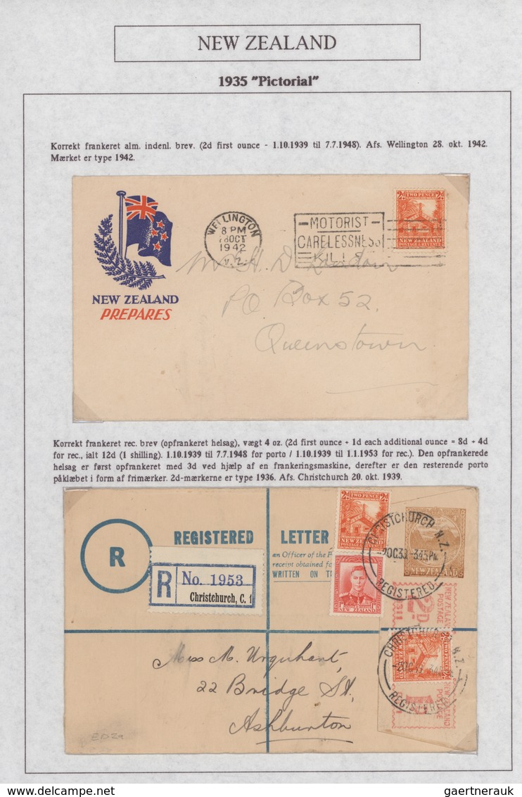 Neuseeland: 1935/1943 (ca.), DEFINITIVE ISSUE "PICTORIALS", award-winning deeply specialised exhibit