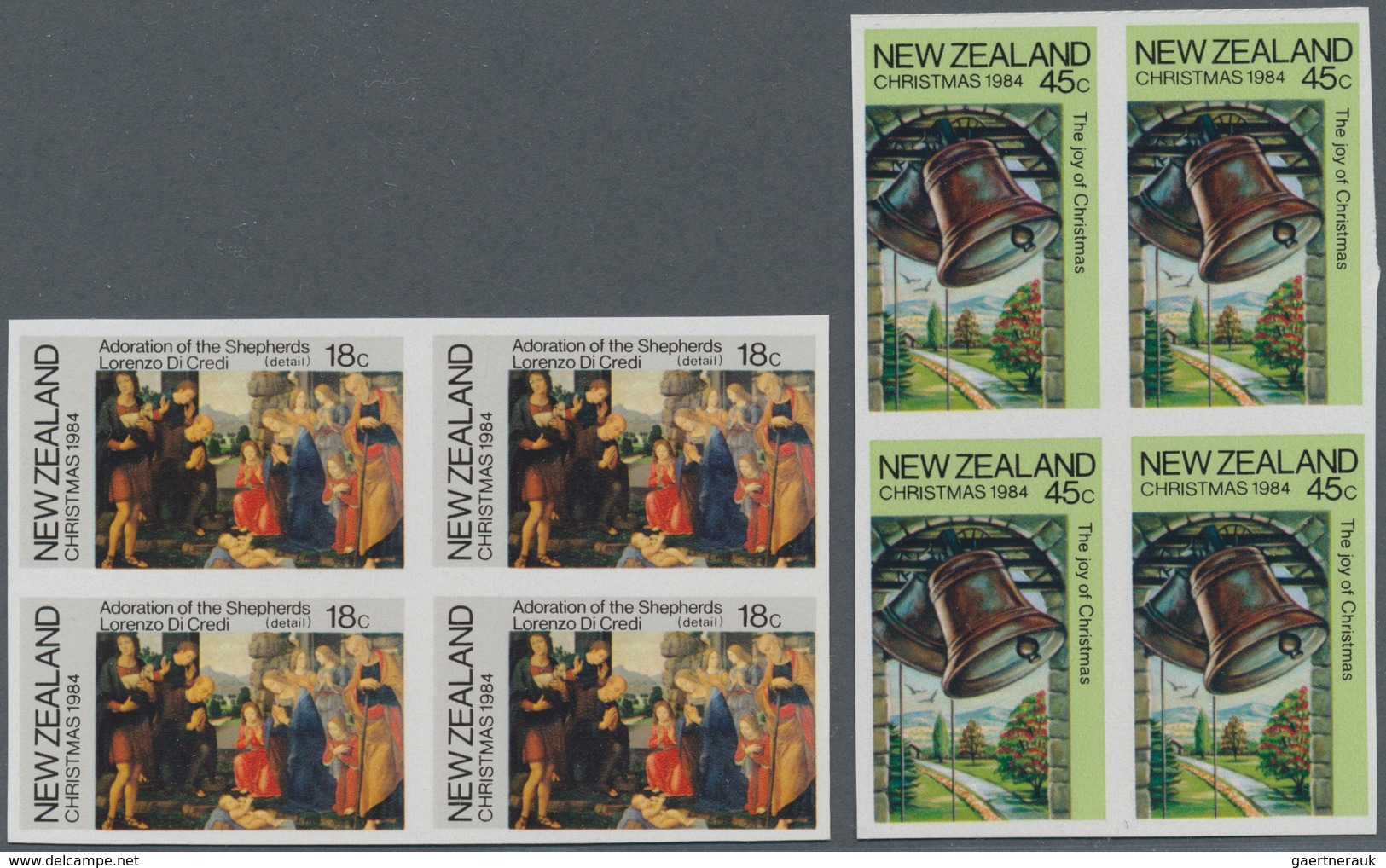 Neuseeland: 1984, Christmas Issue 18c. Painting And 45c. Bells In An Investment Lot Of More Than 1.1 - Lettres & Documents