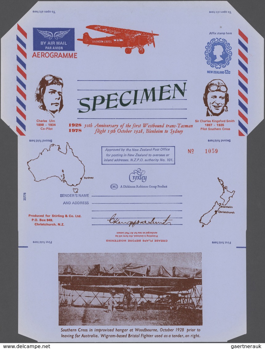 Neuseeland - Ganzsachen: 1970/1986 (ca.), Accumulation With About 1.000 UNFOLDED AEROGRAMMES Incl. S - Postwaardestukken