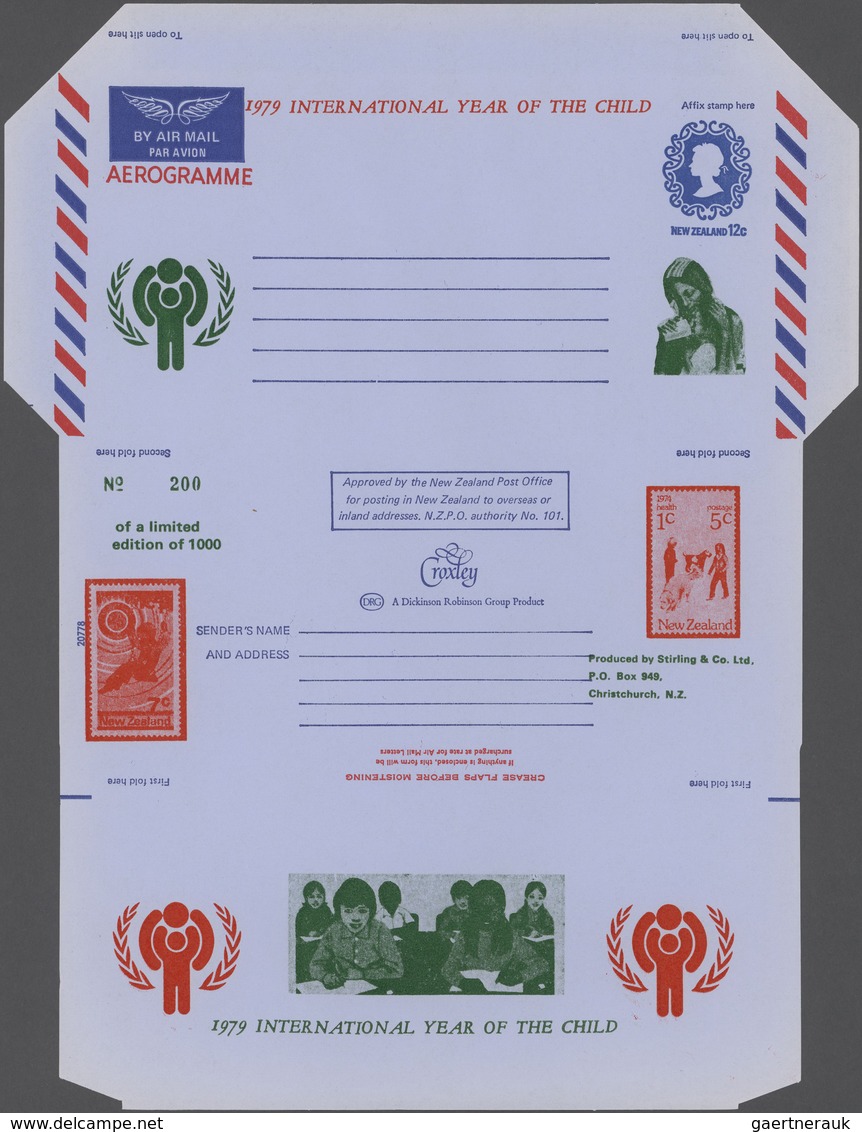 Neuseeland - Ganzsachen: 1970/1986 (ca.), Accumulation With About 1.000 UNFOLDED AEROGRAMMES Incl. S - Postal Stationery
