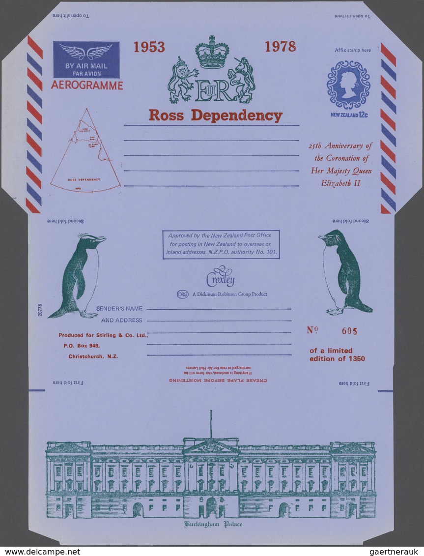 Neuseeland - Ganzsachen: 1970/1986 (ca.), accumulation with about 1.000 UNFOLDED AEROGRAMMES incl. s