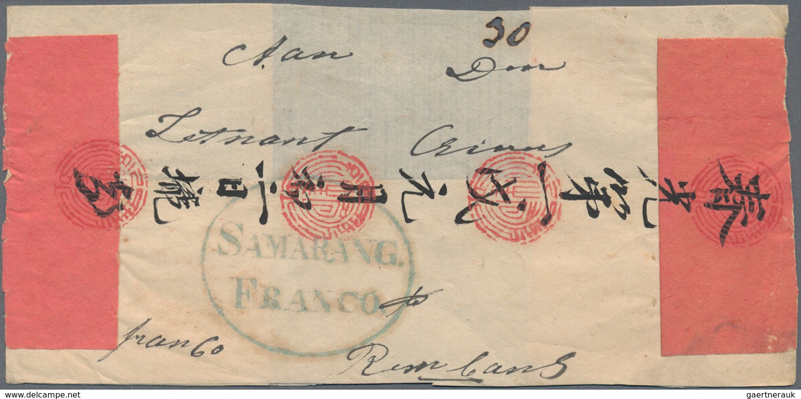 Niederländisch-Indien: 1840's Ca.: 17 Stampless Covers Sent From Various P.O.'s To A Chinese Captain - India Holandeses