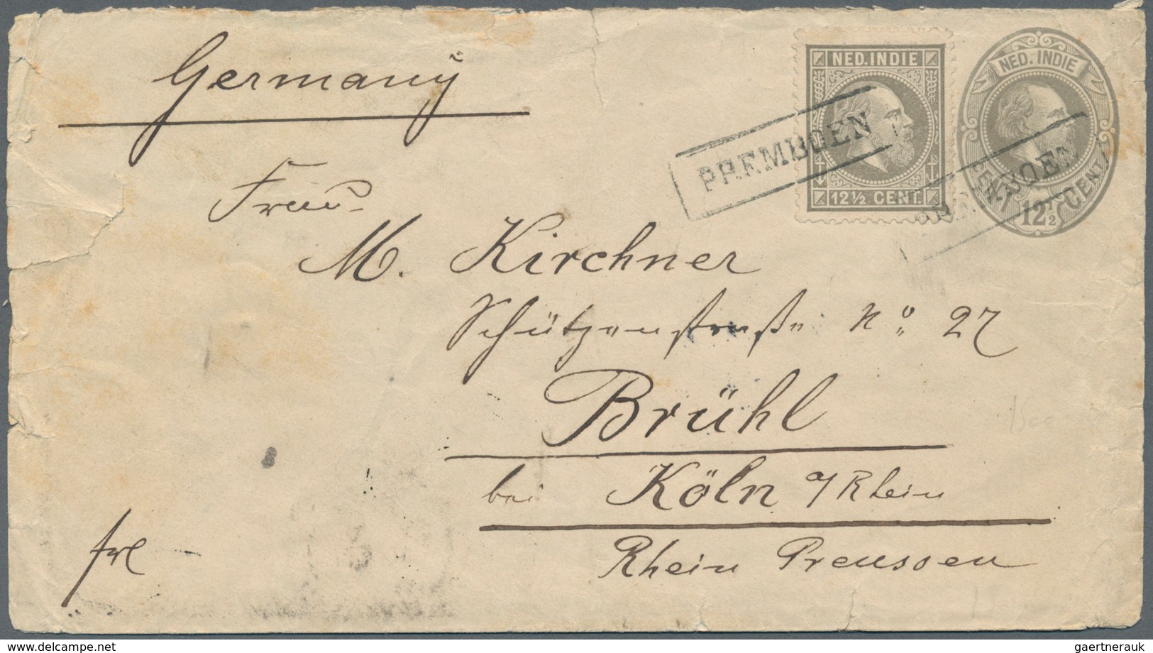 Niederländisch-Indien: 1875/1910, used stationery lot of envelopes (14) and cards (3) all Willem (ex