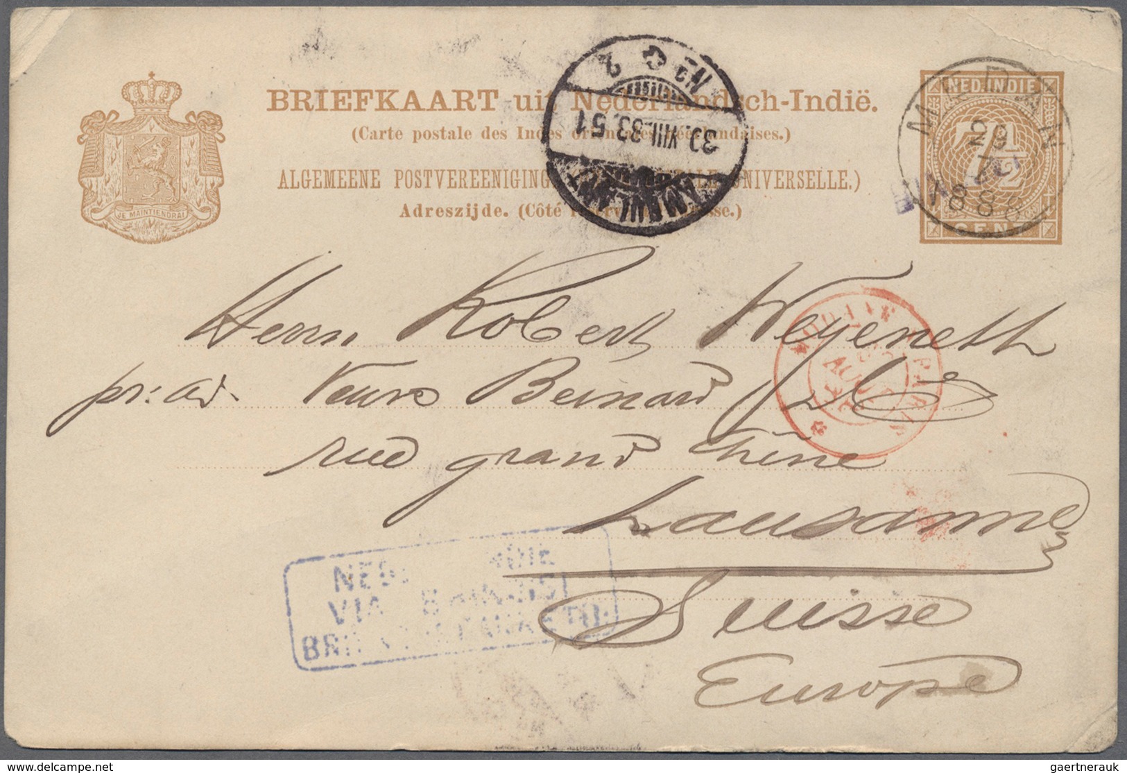 Niederländisch-Indien: 1892/1924 (ca.), Covers/ppc/used Stationery (17) Inc. Censorship And Registra - Indes Néerlandaises