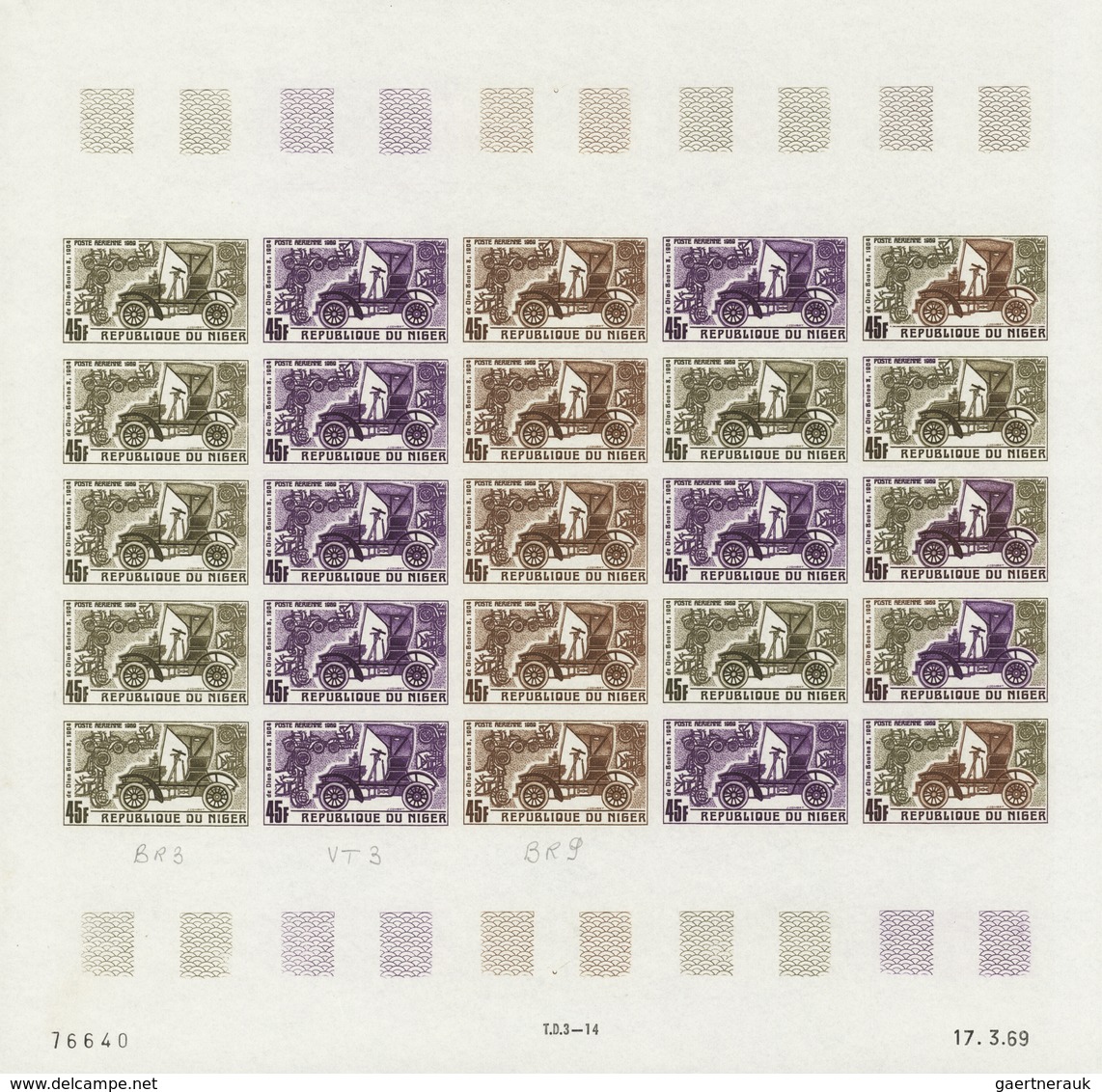 Niger: 1969/1978, IMPERFORATE COLOUR PROOFS, MNH Collection Of 105 Complete Sheets (=2.245 Proofs), - Neufs