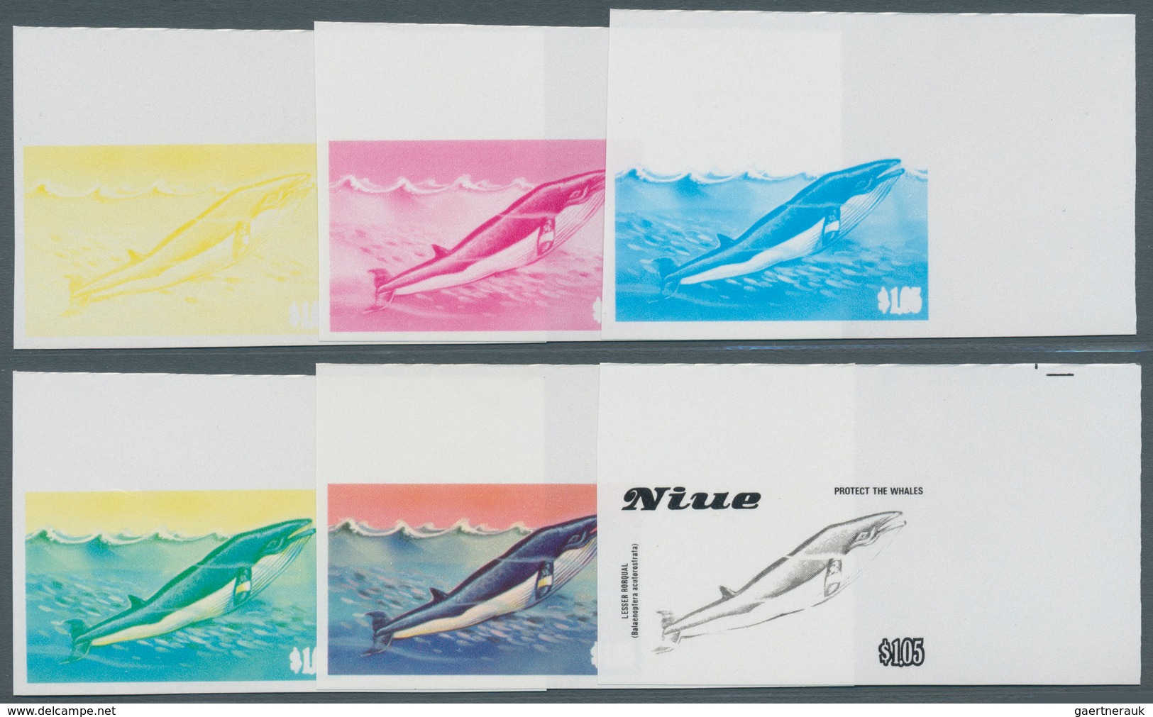 Niue: 1977/90, Sammlung von 3.787 PHASENDRUCKEN nur verschiedener und kompletter Ausgaben, dabei vie