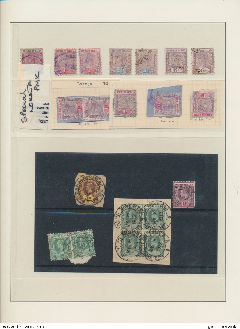 Nord-Nigeria: 1901/1919, POSTMARKS OF NORTHERN NIGERIA on QV, KEVII and KGV, specialised collection