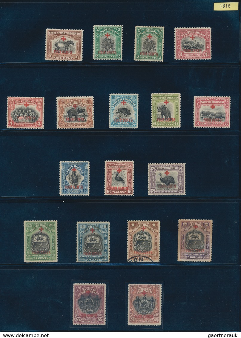 Nordborneo: 1883-1947: Mint And Used Collection Plus Covers And Postal Stationery Items On Stock Pag - Borneo Septentrional (...-1963)