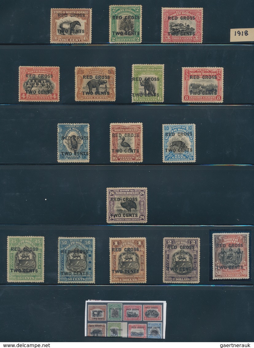 Nordborneo: 1883-1947: Mint And Used Collection Plus Covers And Postal Stationery Items On Stock Pag - Borneo Septentrional (...-1963)