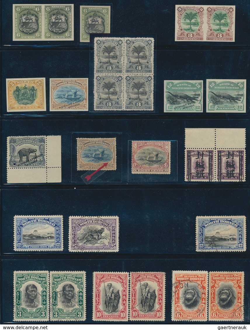 Nordborneo: 1883-1947: Mint And Used Collection Plus Covers And Postal Stationery Items On Stock Pag - Noord Borneo (...-1963)