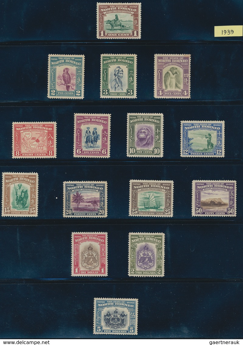 Nordborneo: 1883-1947: Mint and used collection plus covers and postal stationery items on stock pag