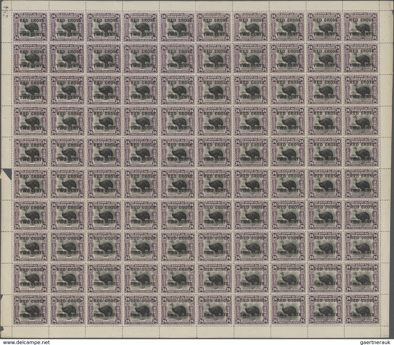 Nordborneo: 1918, Red Cross Overprints, 1c.-24c., Simplified Short Set Of Eleven Values, Each In (fo - Nordborneo (...-1963)