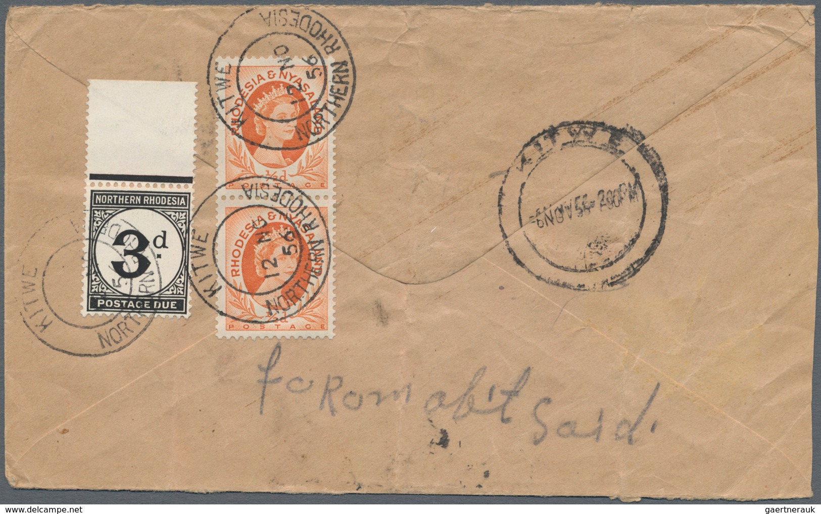 Nyassaland - Portomarken: 1934-67 Ca.: Nine Postage Due Covers And Cards Bearing Postage Due Stamps - Nyassaland (1907-1953)