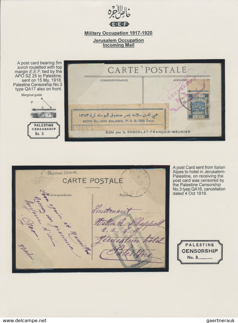 Palästina: 1914-1930 Ca. "The E.E.F. (Egyptian Expeditionary Force) Stamps & Postal Markings Of Brit - Palestina