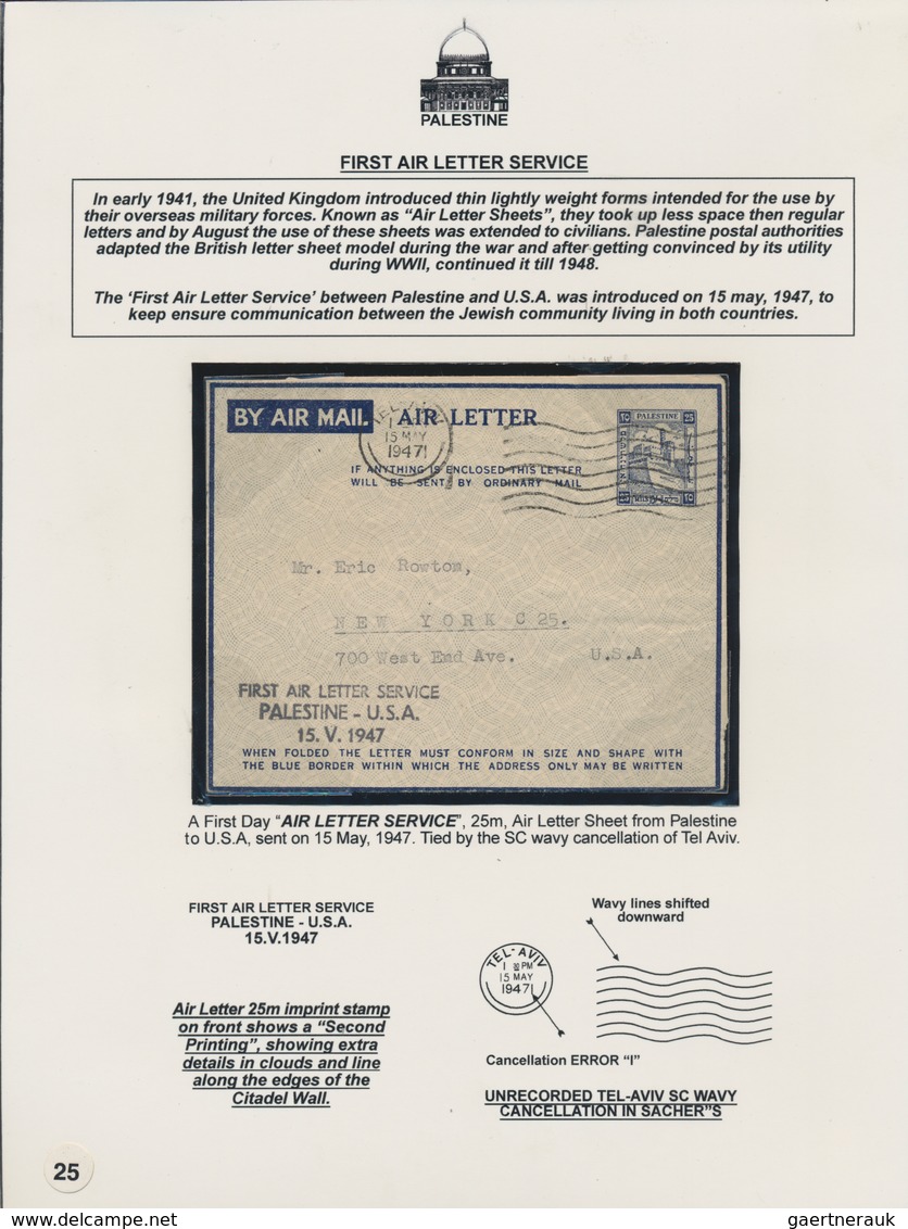 Palästina: 1927-1948 "PALESTINE - Stamps & Postal Markings Of Mandate Administration": Very Speciali - Palestina