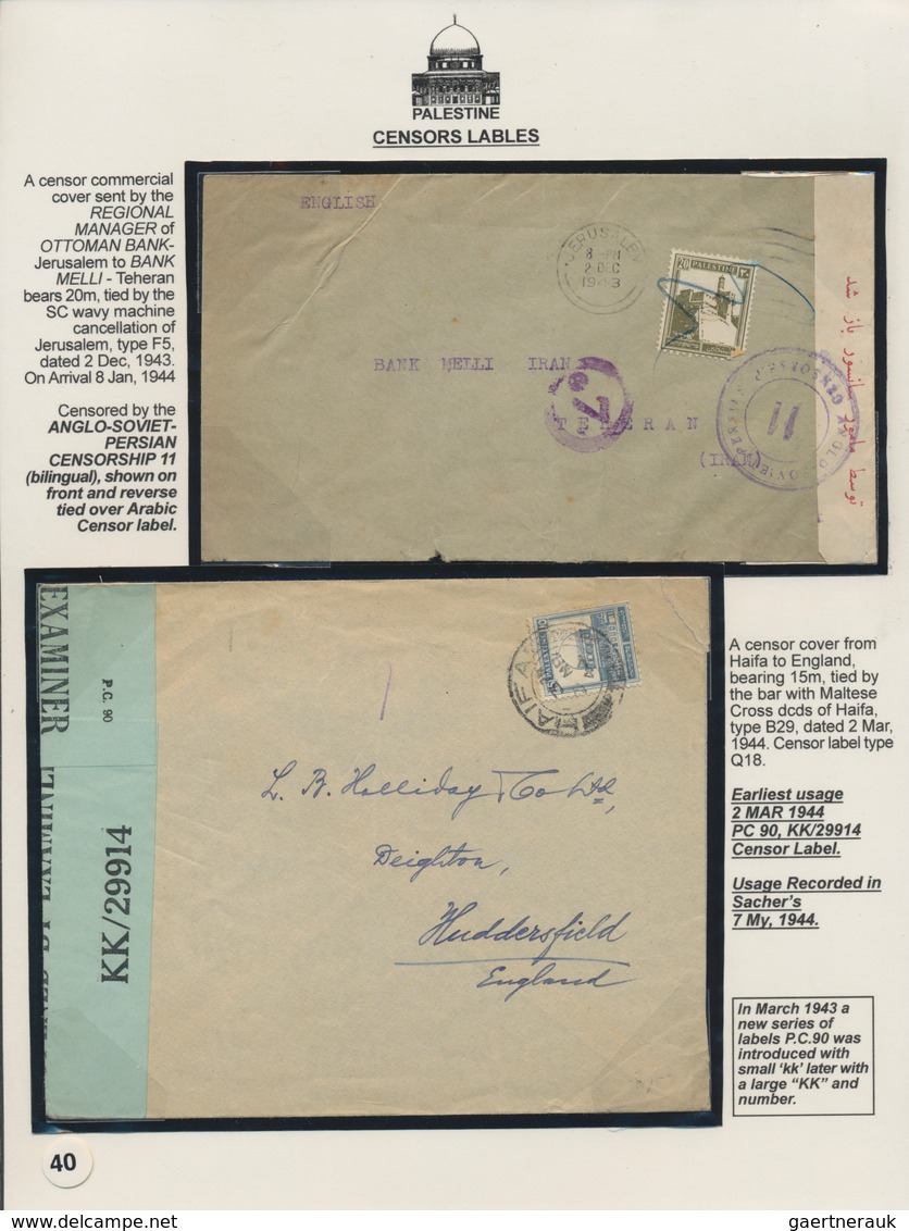 Palästina: 1927-1948 "PALESTINE - Stamps & postal markings of Mandate Administration": Very speciali